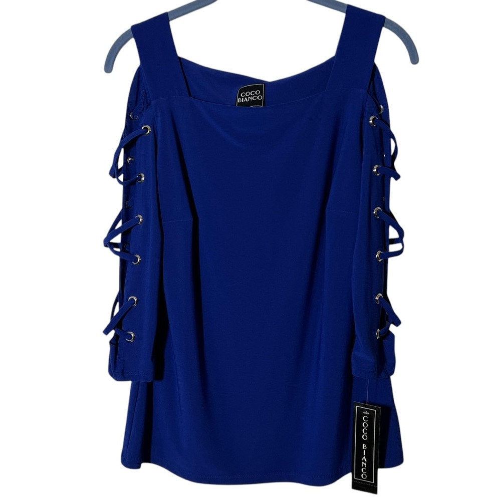 COCO BIANCO Cold Shoulder Women Top Sz Small